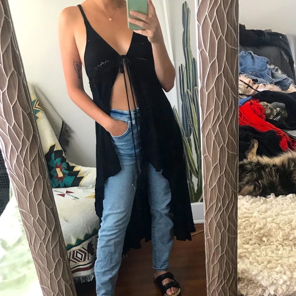 High-low, tie front top